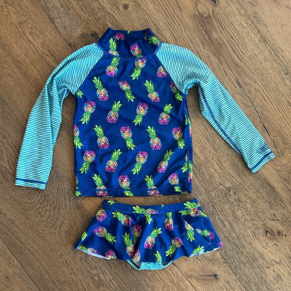 Blue Pineapple Kids Swim Shirt